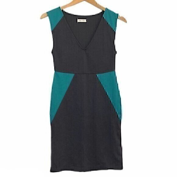 URBAN OUTFITTERS UO SILENCE NOISE Colorblock Bodycon Dress Gray Teal Green Small - Picture 1 of 4